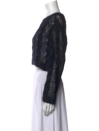 Vivienne Tam Kid Mohair Bateau Neckline Crop Top