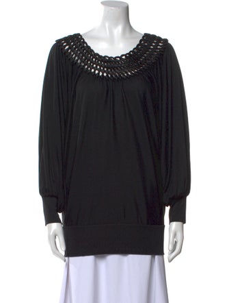 Vivienne Tam Silk Scoop Neck Top