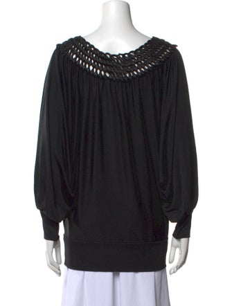 Vivienne Tam Silk Scoop Neck Top