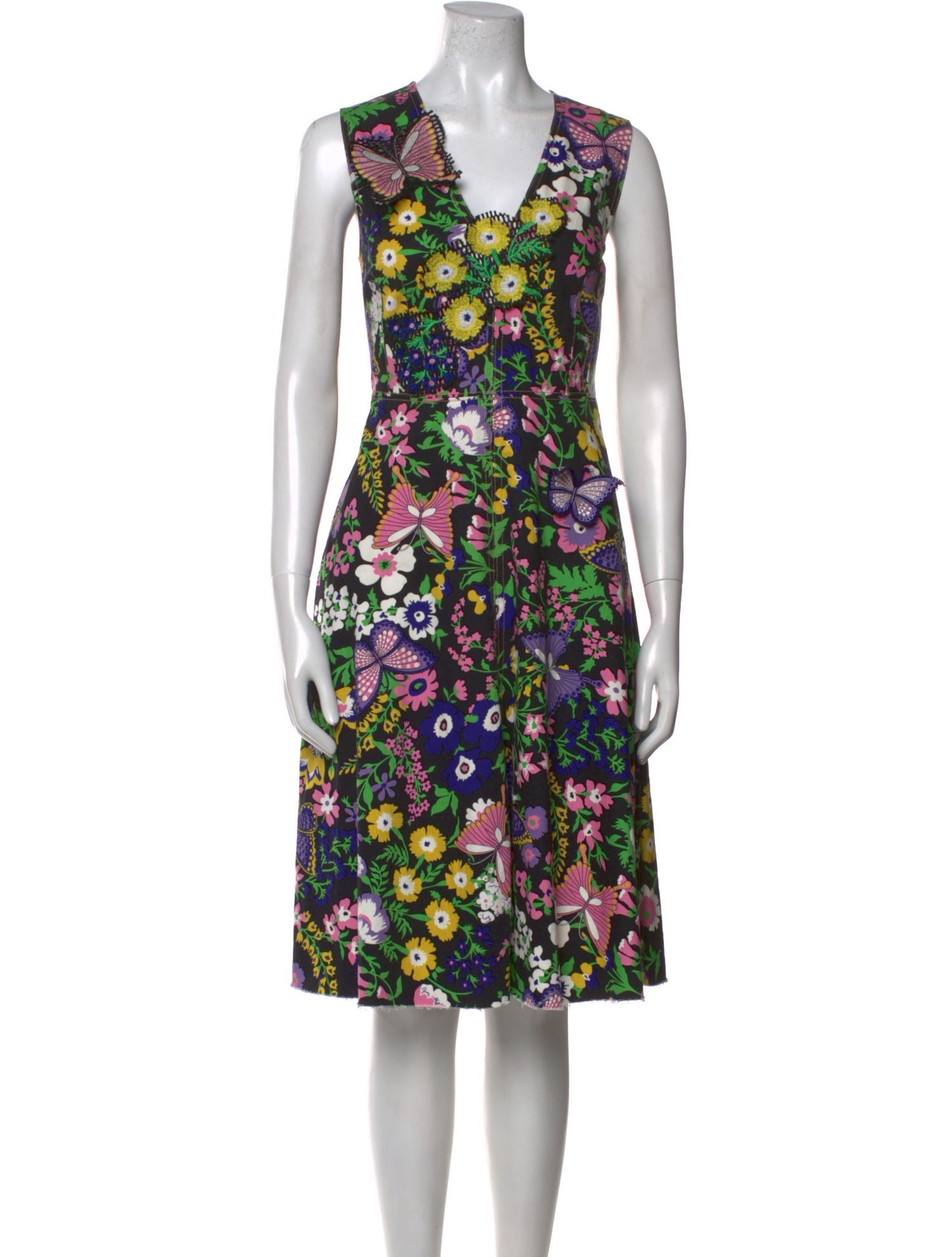 Vivienne Tam Floral Print Midi Length Dress