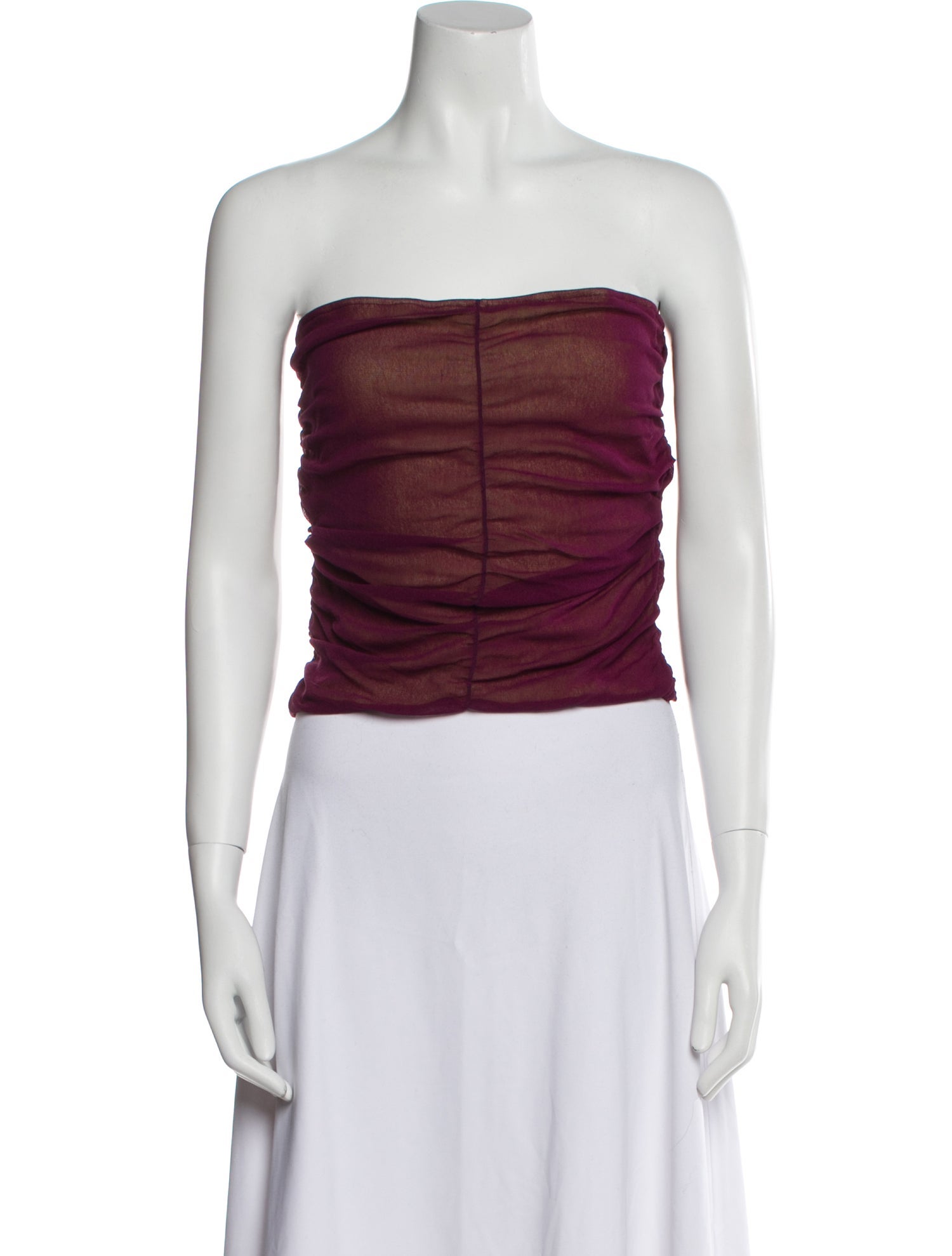 Vivienne Tam Nylon Strapless Crop Top