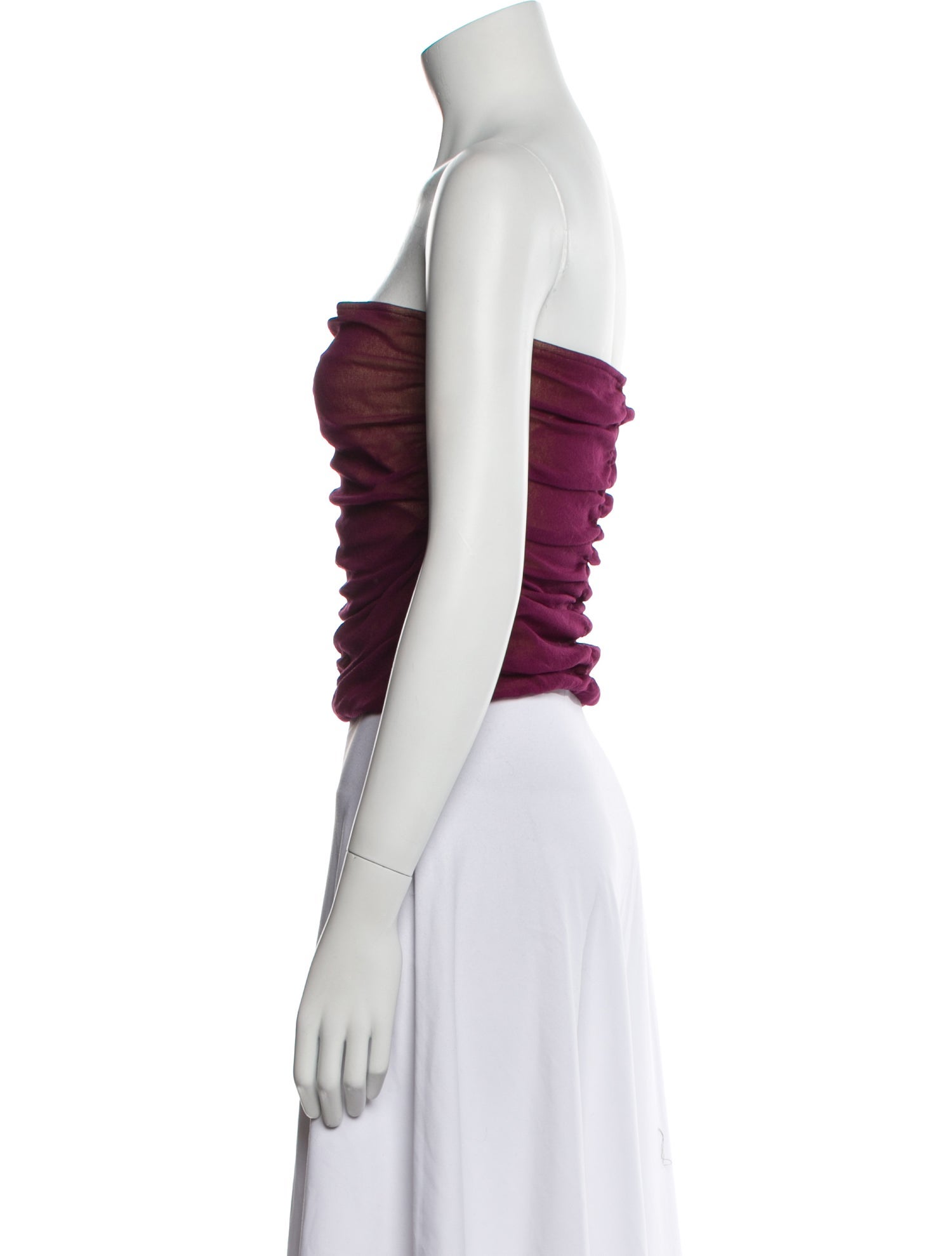 Vivienne Tam Nylon Strapless Crop Top