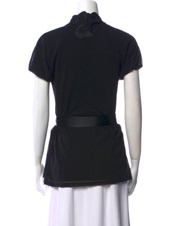 Vivienne Tam Mock Neck Short Sleeve Top