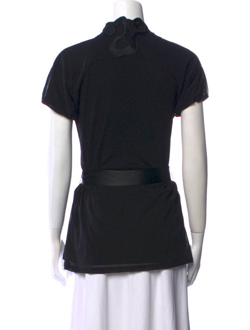Vivienne Tam Mock Neck Short Sleeve Top