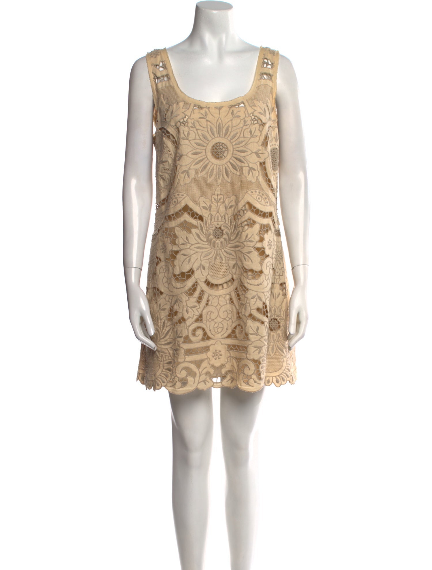 Vivienne Tam Scoop Neck Mini Dress