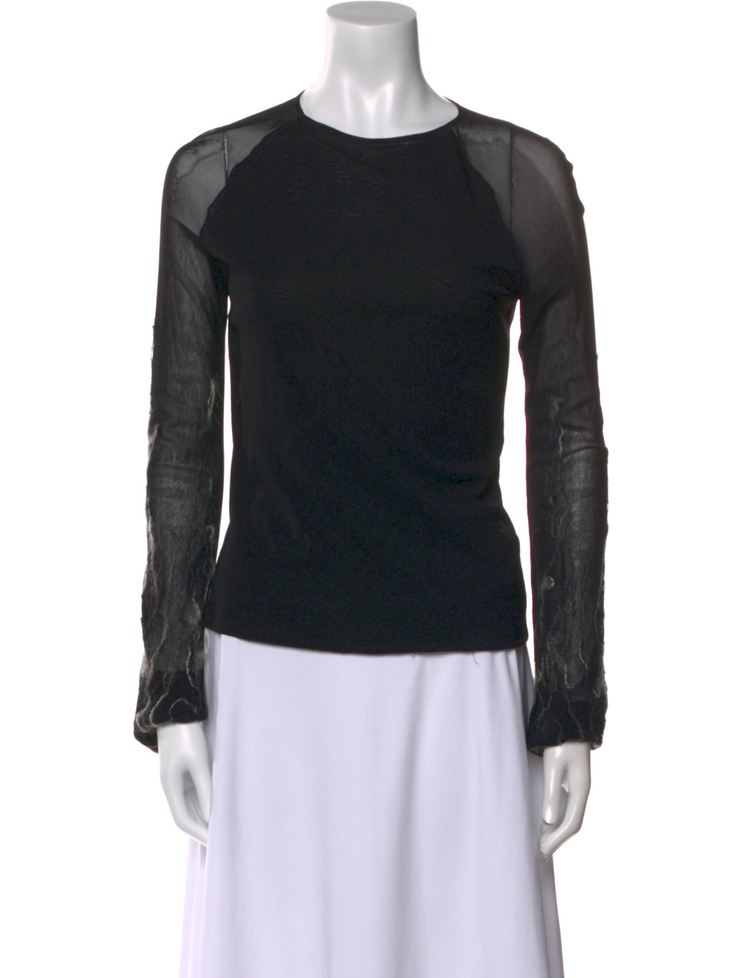 Vivienne Tam Crew Neck Long Sleeve Top