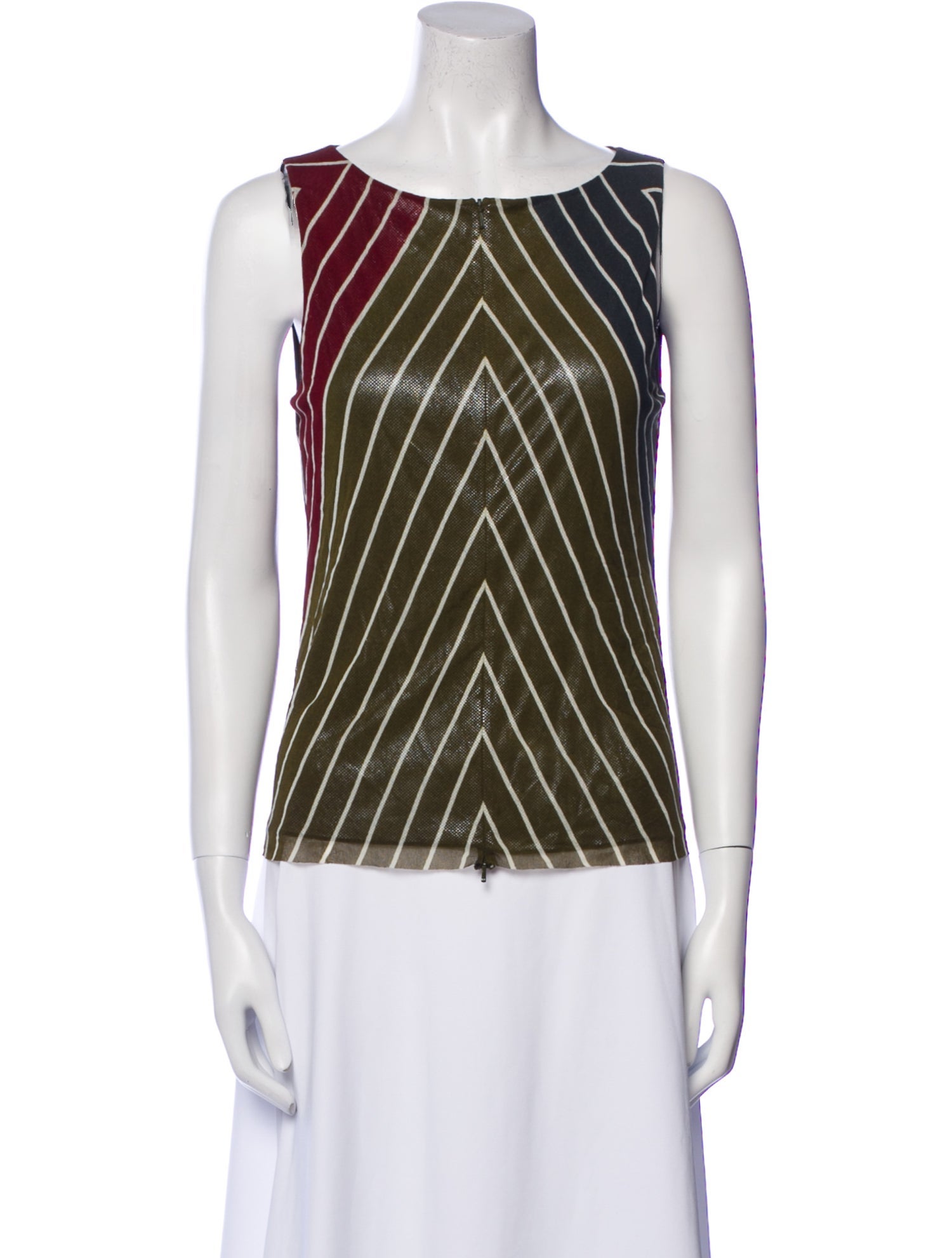 Vivienne Tam Striped Scoop Neck Top
