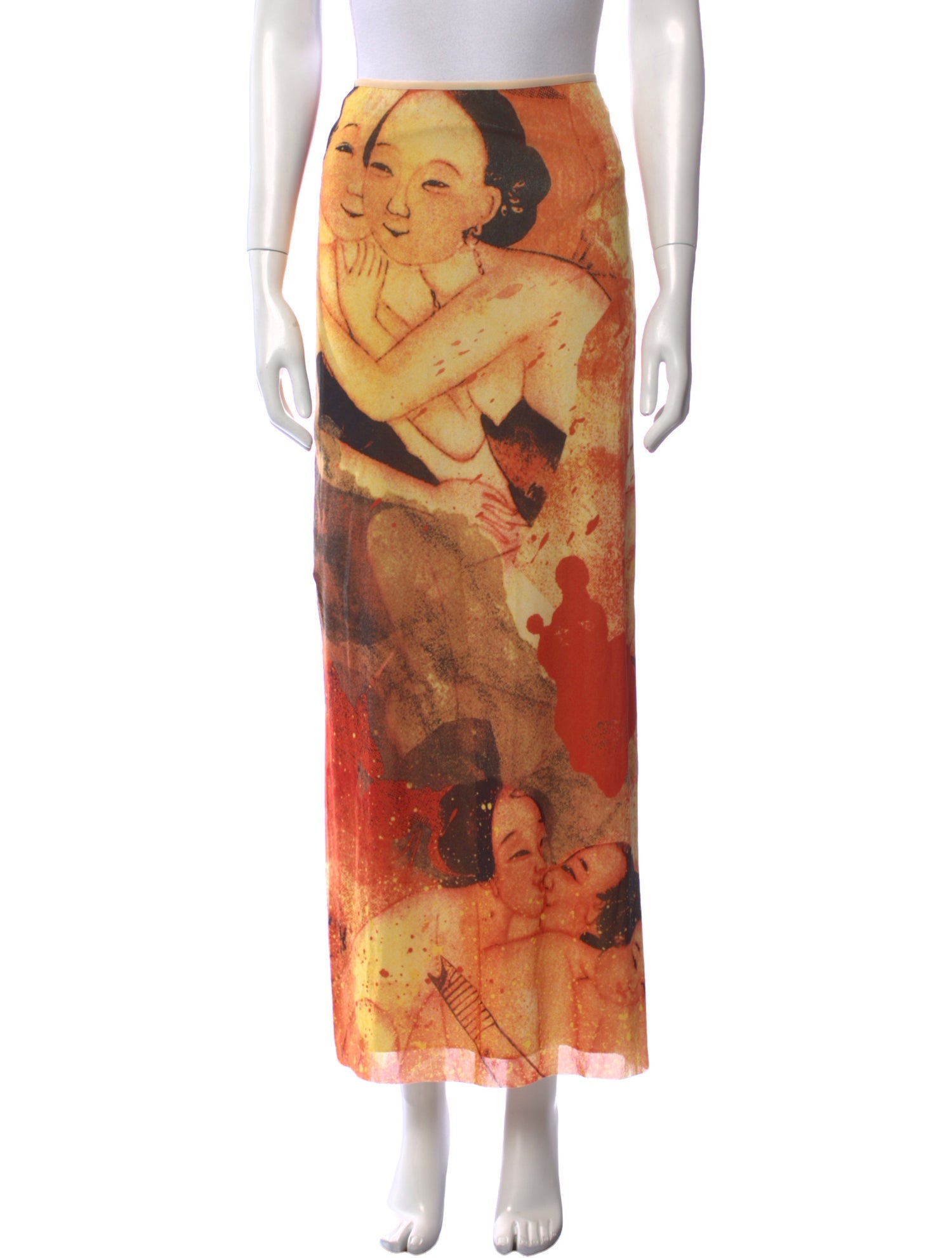 Vivienne Tam Printed Midi Length Skirt