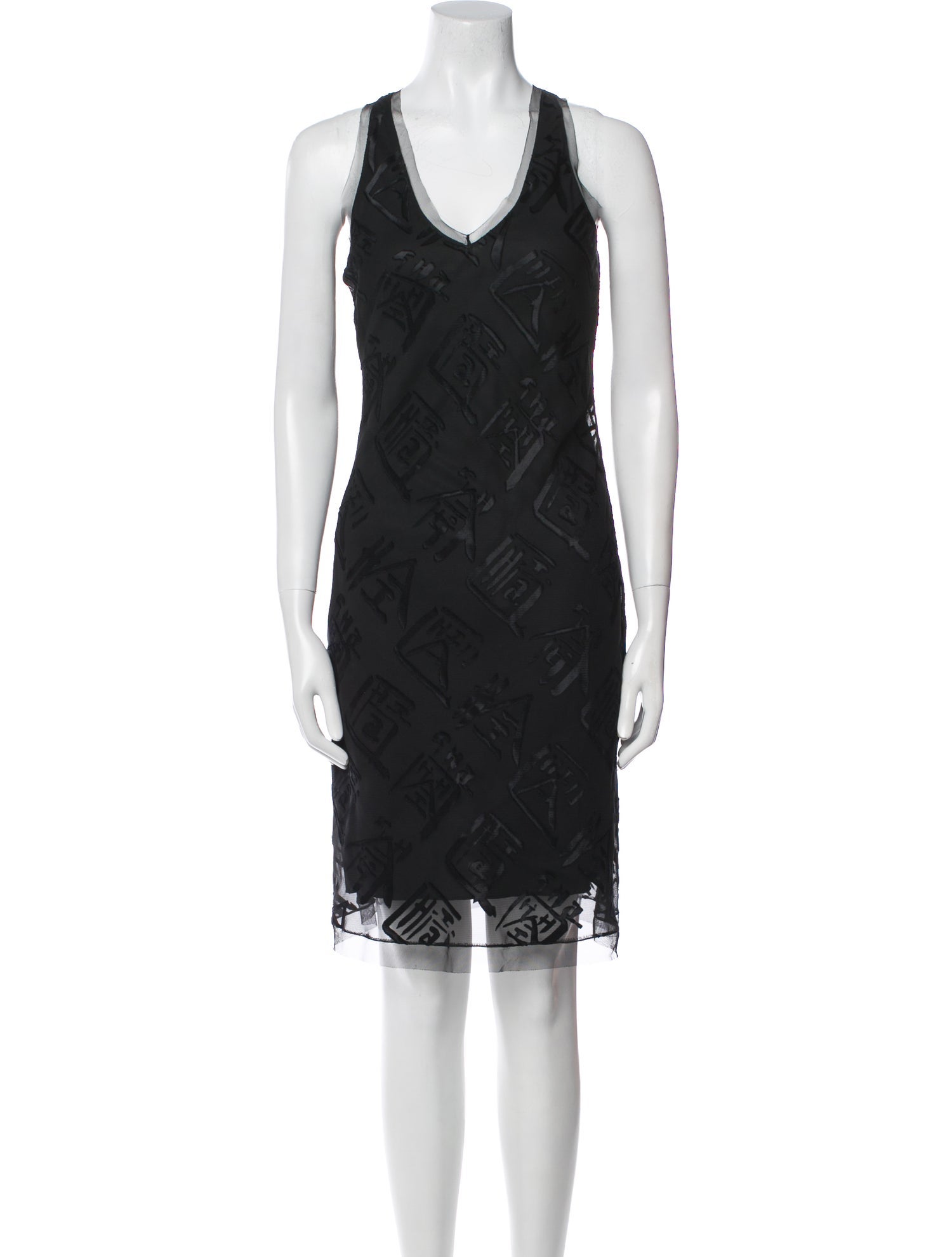 Vivienne Tam V-Neck Midi Length Dress