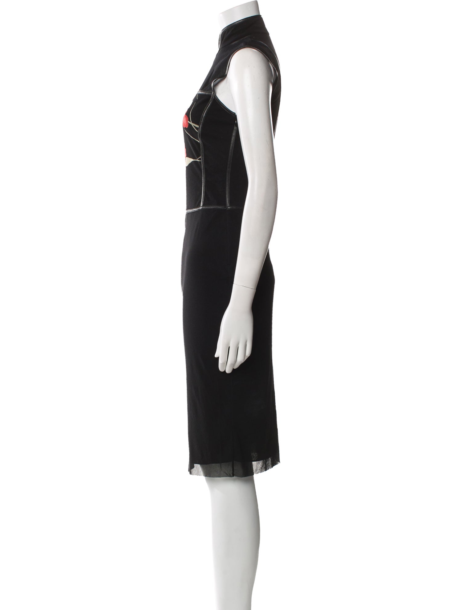 Vivienne Tam Mock Neck Knee-Length Dress