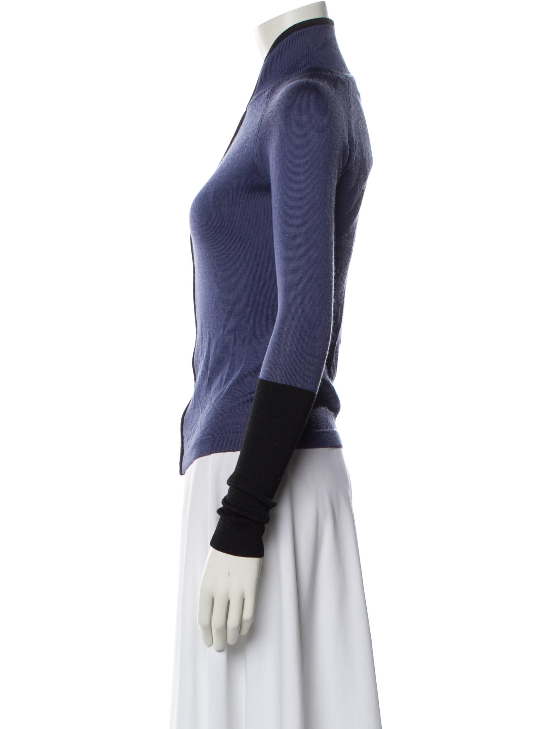 Vivienne Tam Colorblock Pattern Mock Neck Sweater