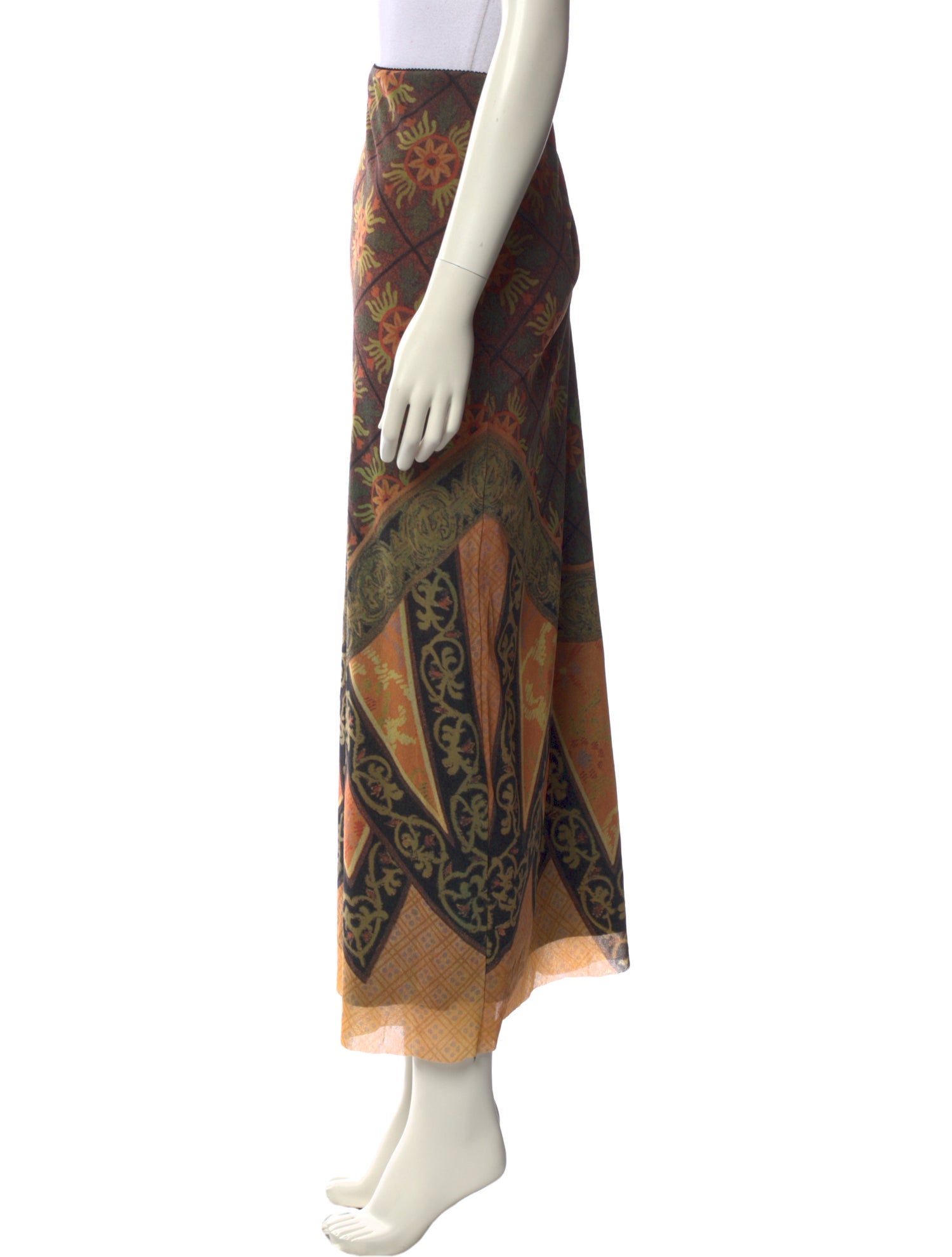 Vivienne Tam Nylon Midi Length Skirt