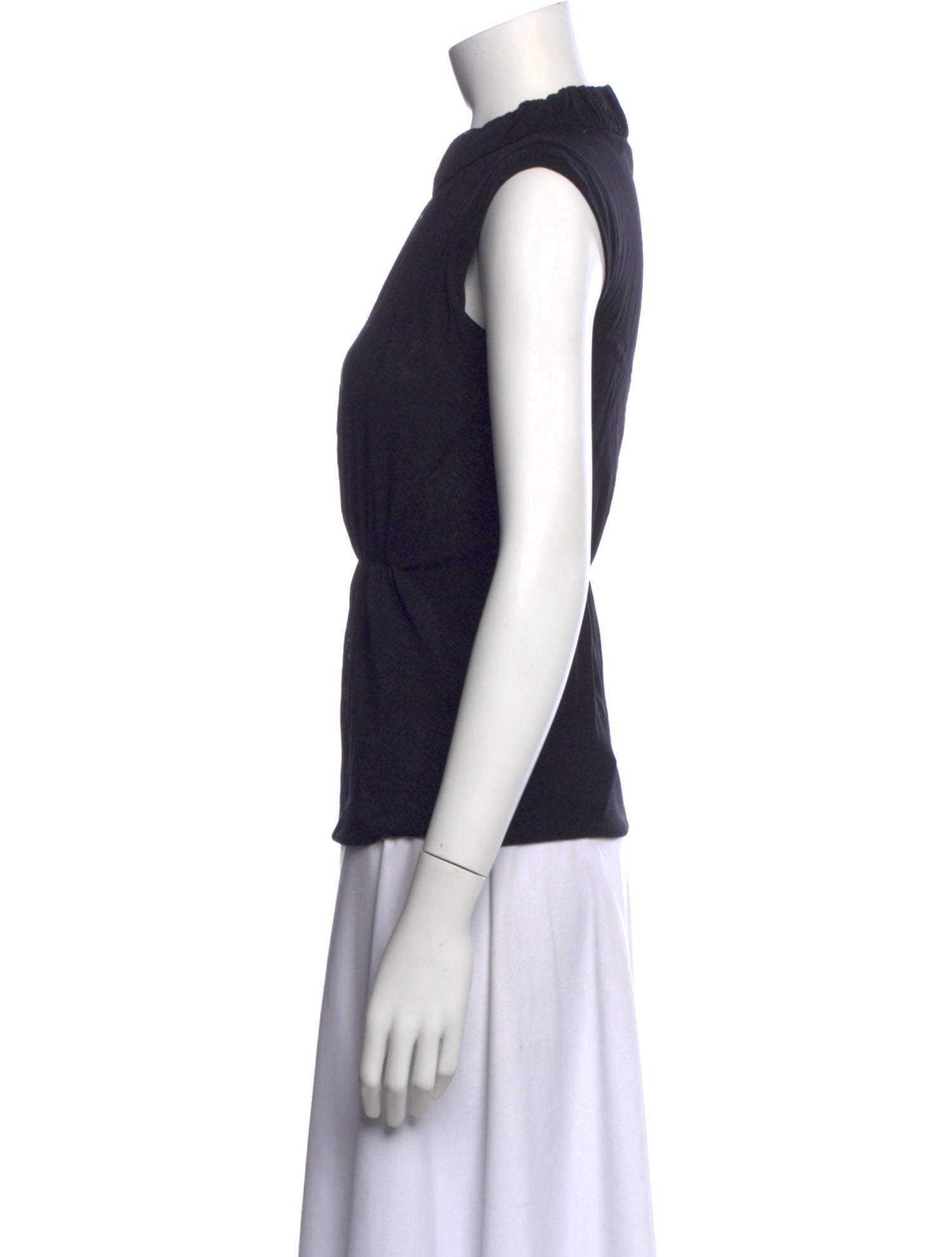 Vivienne Tam Mock Neck Sleeveless Top