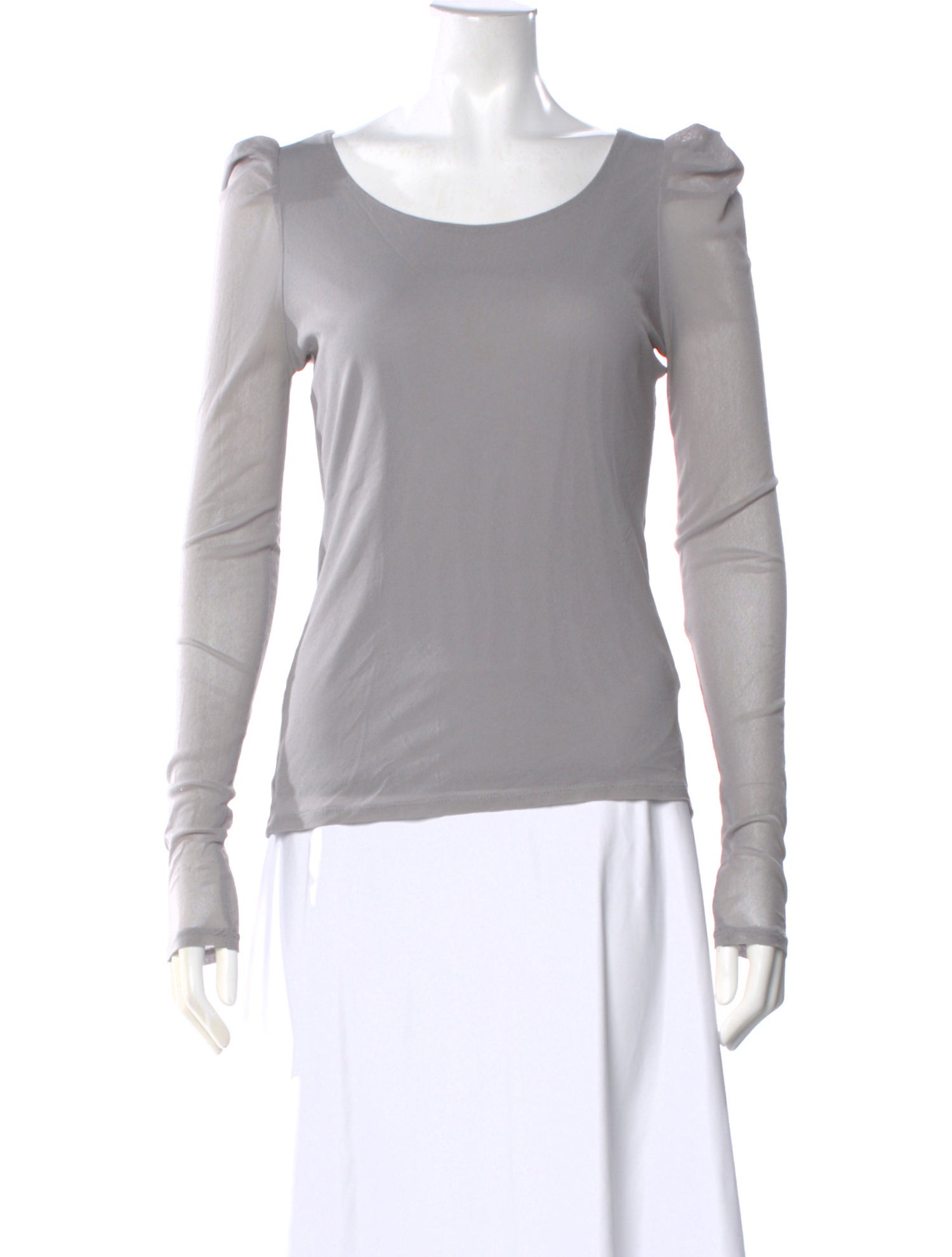 Vivienne Tam Scoop Neck Long Sleeve Top