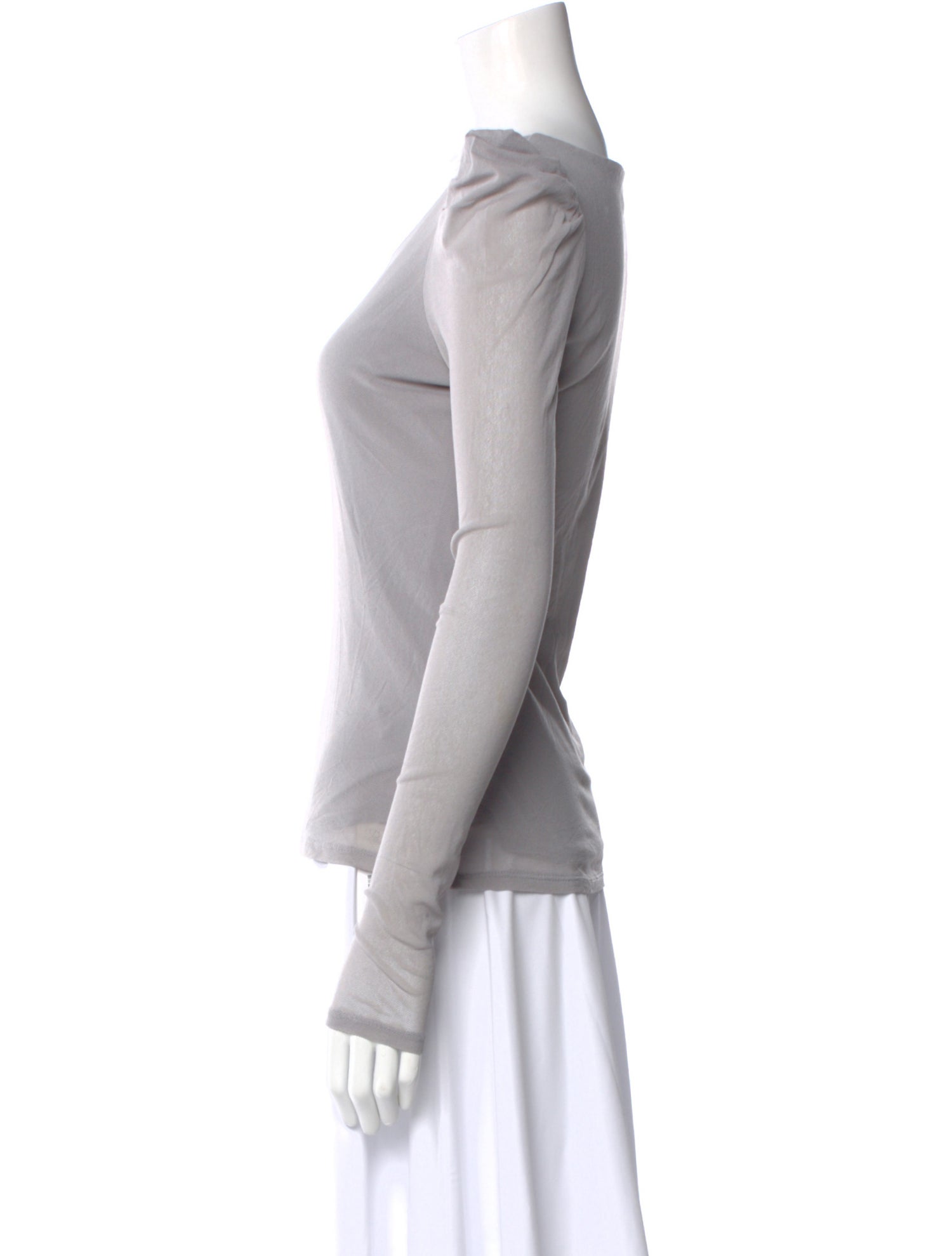 Vivienne Tam Scoop Neck Long Sleeve Top