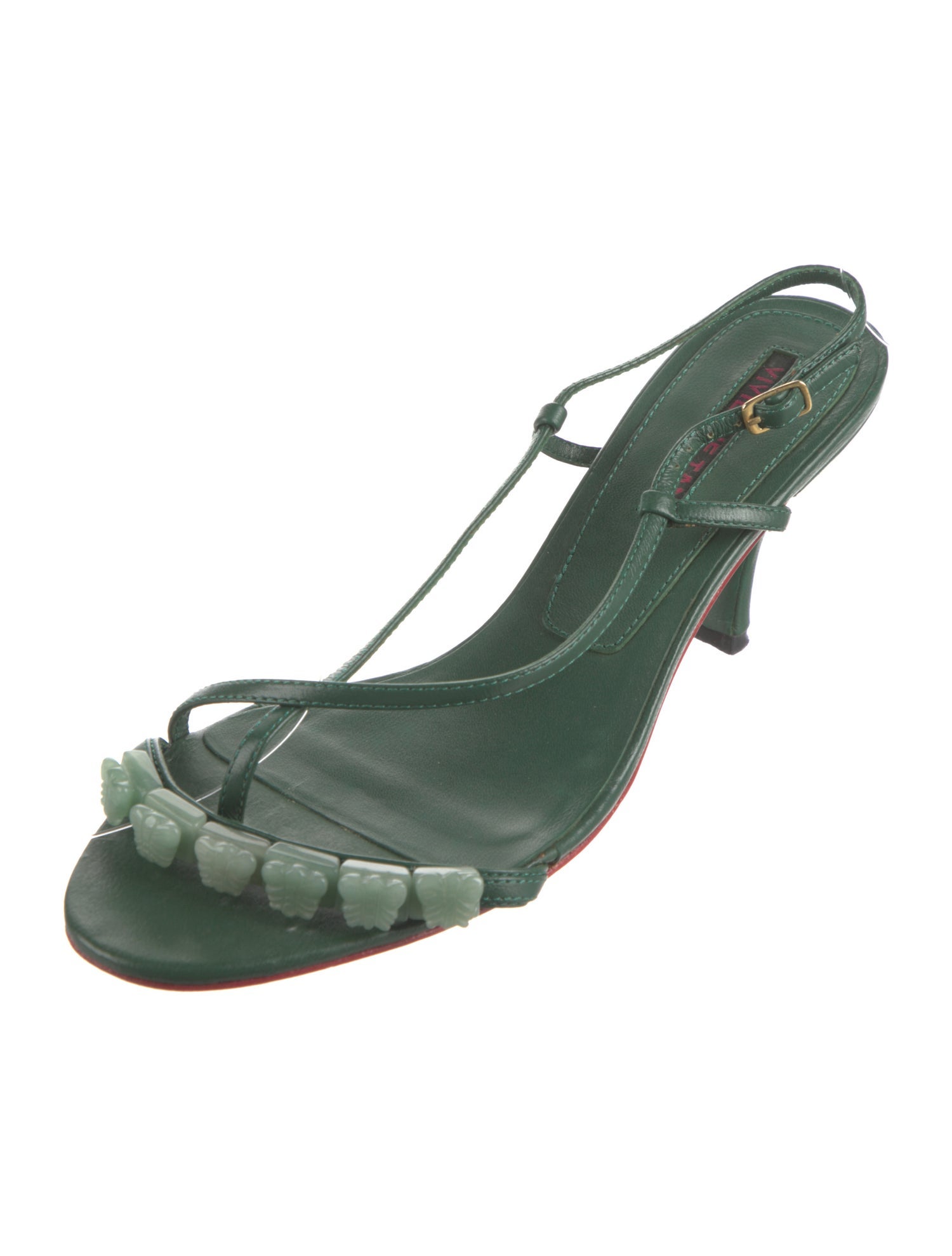 Vivienne Tam Leather Slingback Sandals