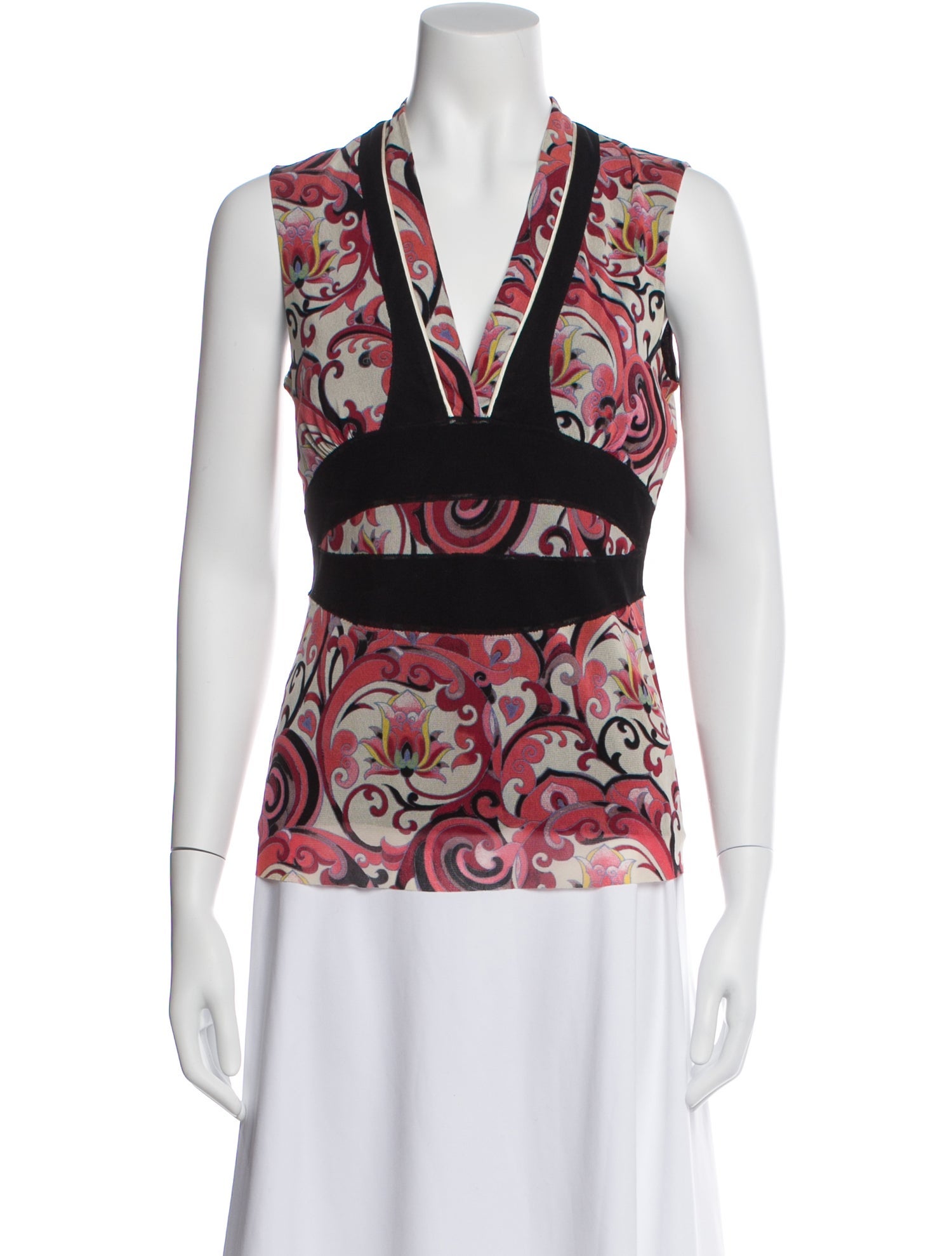 Vivienne Tam Nylon Patterned Top