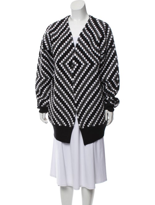 Victor Glemaud Printed V-Neck Sweater Black