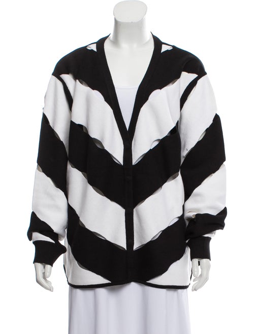 Victor Glemaud Striped V-Neck Sweater Black