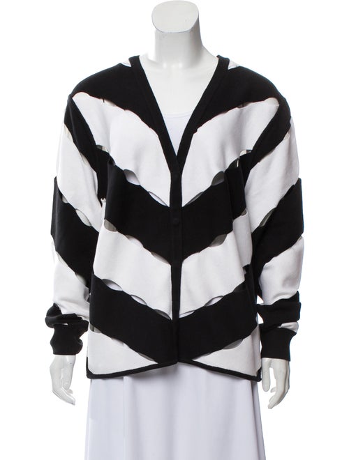 Victor Glemaud Cutout-Accented V-Neck Cardigan Bla