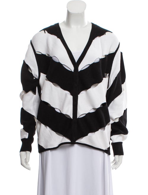 Victor Glemaud Cutout-Accented V-Neck Cardigan Bla