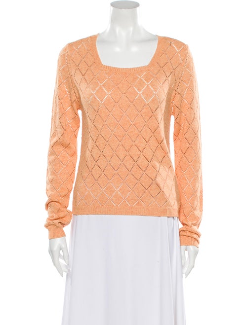 Victor Glemaud Printed Scoop Neck Sweater Orange