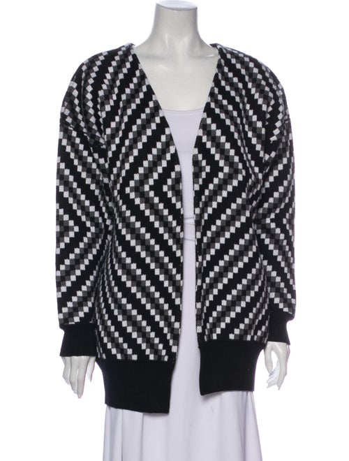 Victor Glemaud Printed Open Front Sweater Black