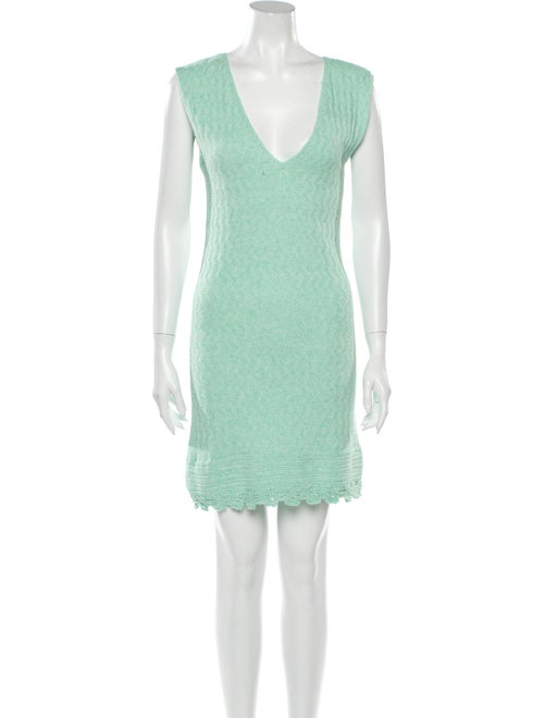 Victor Glemaud V-Neck Mini Dress Green