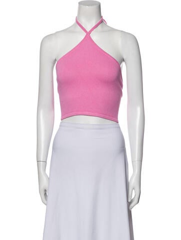 Victor Glemaud Tops Halterneck Sleeveless Crop Top XL