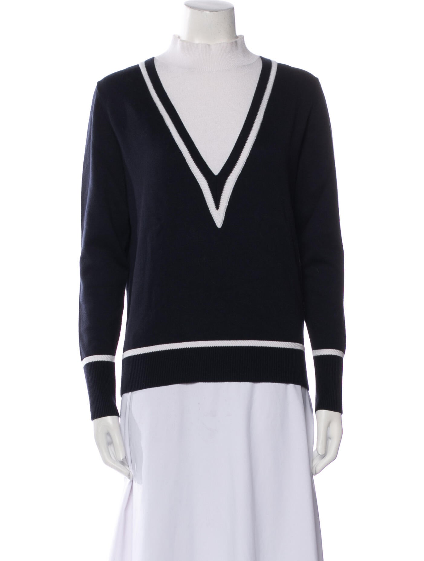 Victor Glemaud Striped V-Neck Sweater