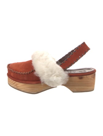 Victor Glemaud Suede Fur Trim Slingback Pumps