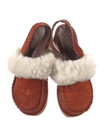 Victor Glemaud Suede Fur Trim Slingback Pumps