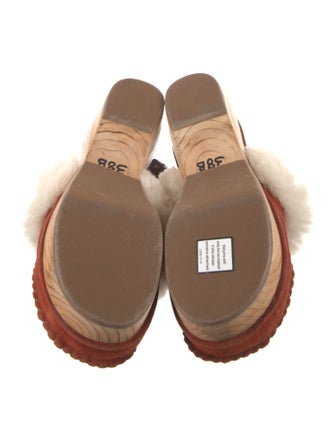 Victor Glemaud Suede Fur Trim Slingback Pumps