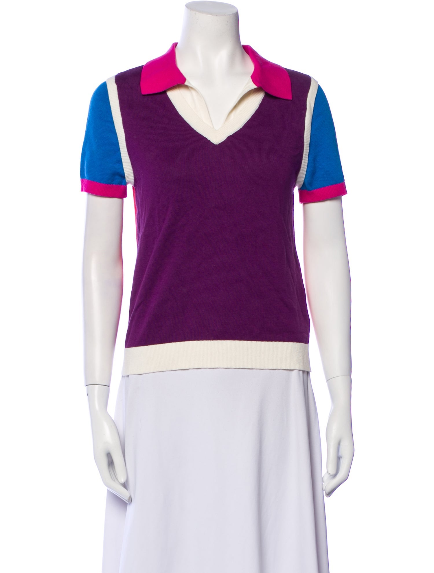 Victor Glemaud Colorblock Pattern V-Neck Sweater