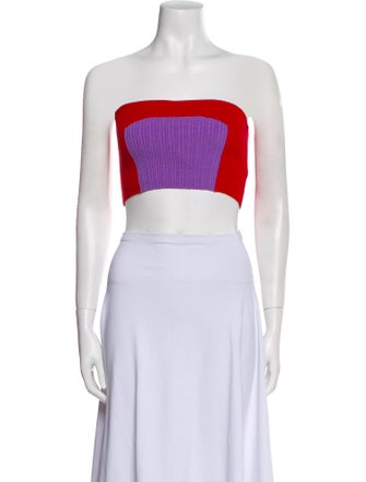Victor Glemaud Wool Strapless Crop Top