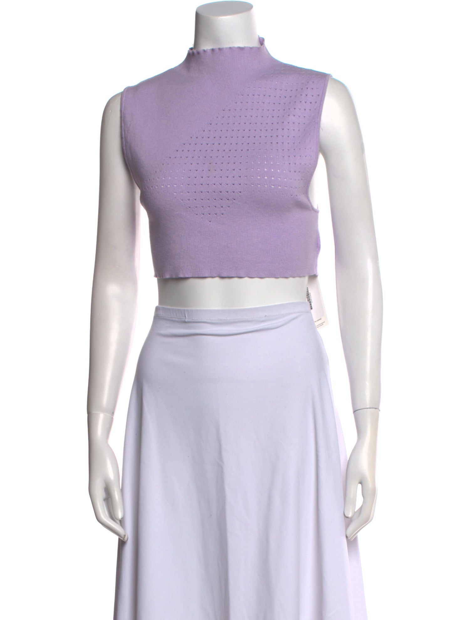 Victor Glemaud Mock Neck Sleeveless Crop Top