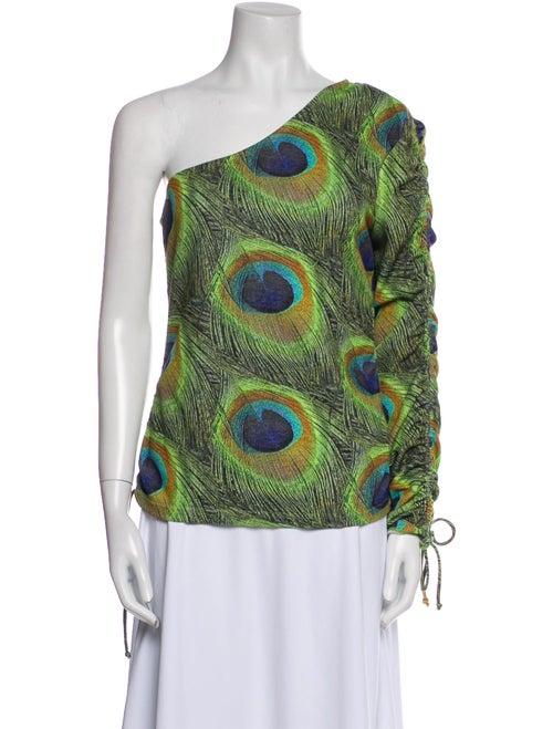 Victor Glemaud Printed One-Shoulder Blouse