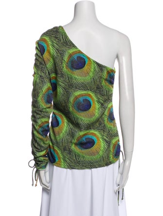 Victor Glemaud Printed One-Shoulder Blouse