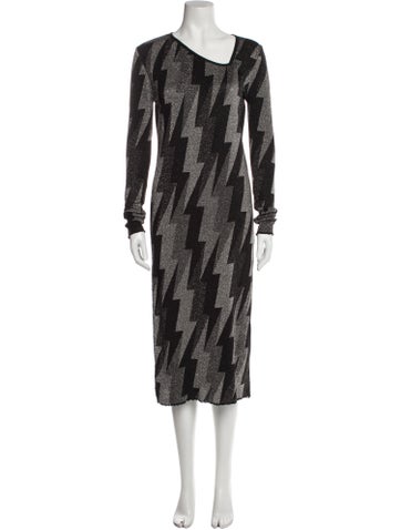 Viki-And Dresses Printed Midi Length Dress S