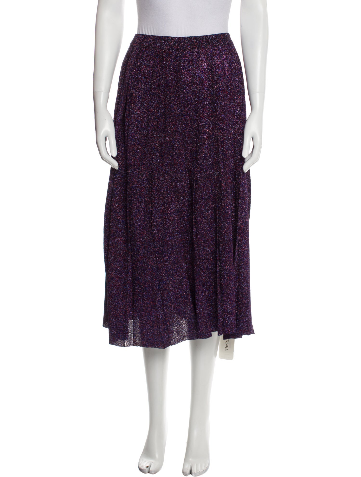 Viki-And Glitter Accents Midi Length Skirt