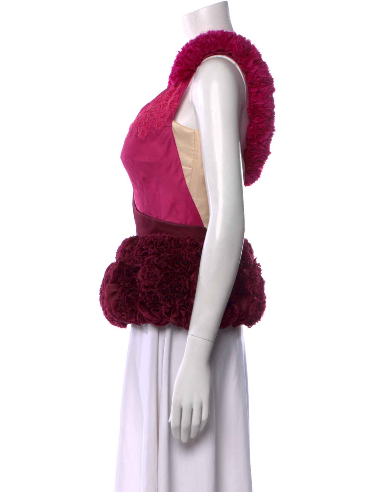 Victor de Souza Colorblock Pattern V-Neck Crop Top