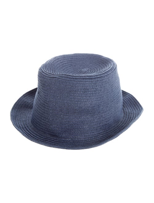 Vilebrequin Raffia Fedora Hat Navy