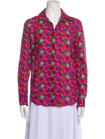 Vilebrequin Floral Print Long Sleeve Button-Up Top