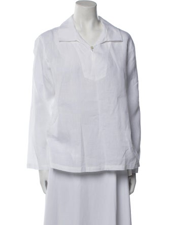 Vilebrequin Linen Long Sleeve Button-Up Top