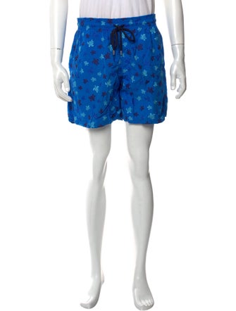 Vilebrequin Printed Embroidered Accent Swim Trunks