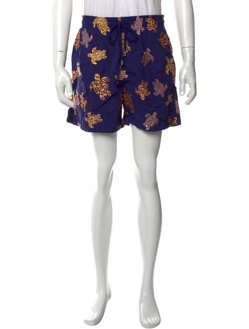 Vilebrequin Printed Embroidered Accent Swim Trunks