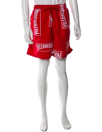 Vilebrequin Graphic Print Embroidered Accent Swim Trunks
