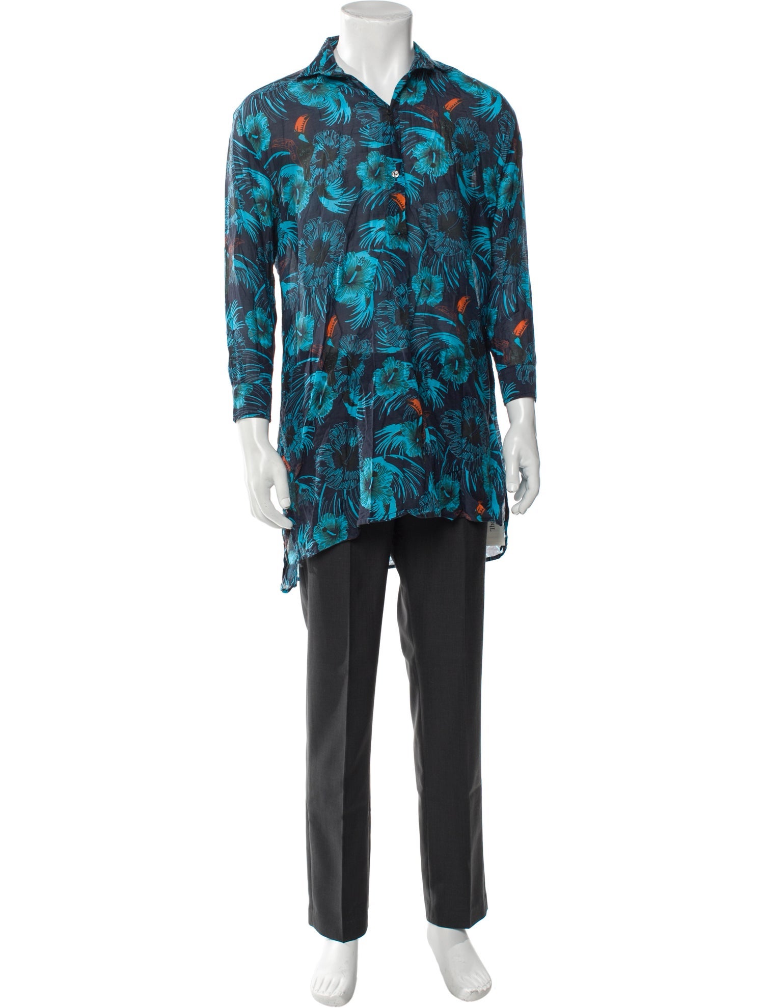 Vilebrequin Floral Print Three-Quarter Sleeve Shirt