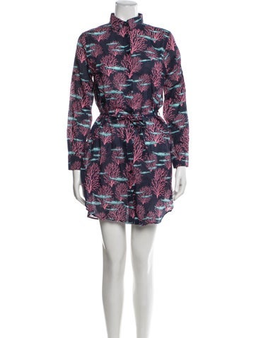 Pre-owned Vilebrequin Printed Mini Dress In Blue
