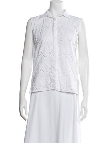 Pre-owned Vilebrequin Sleeveless Button-up Top In White